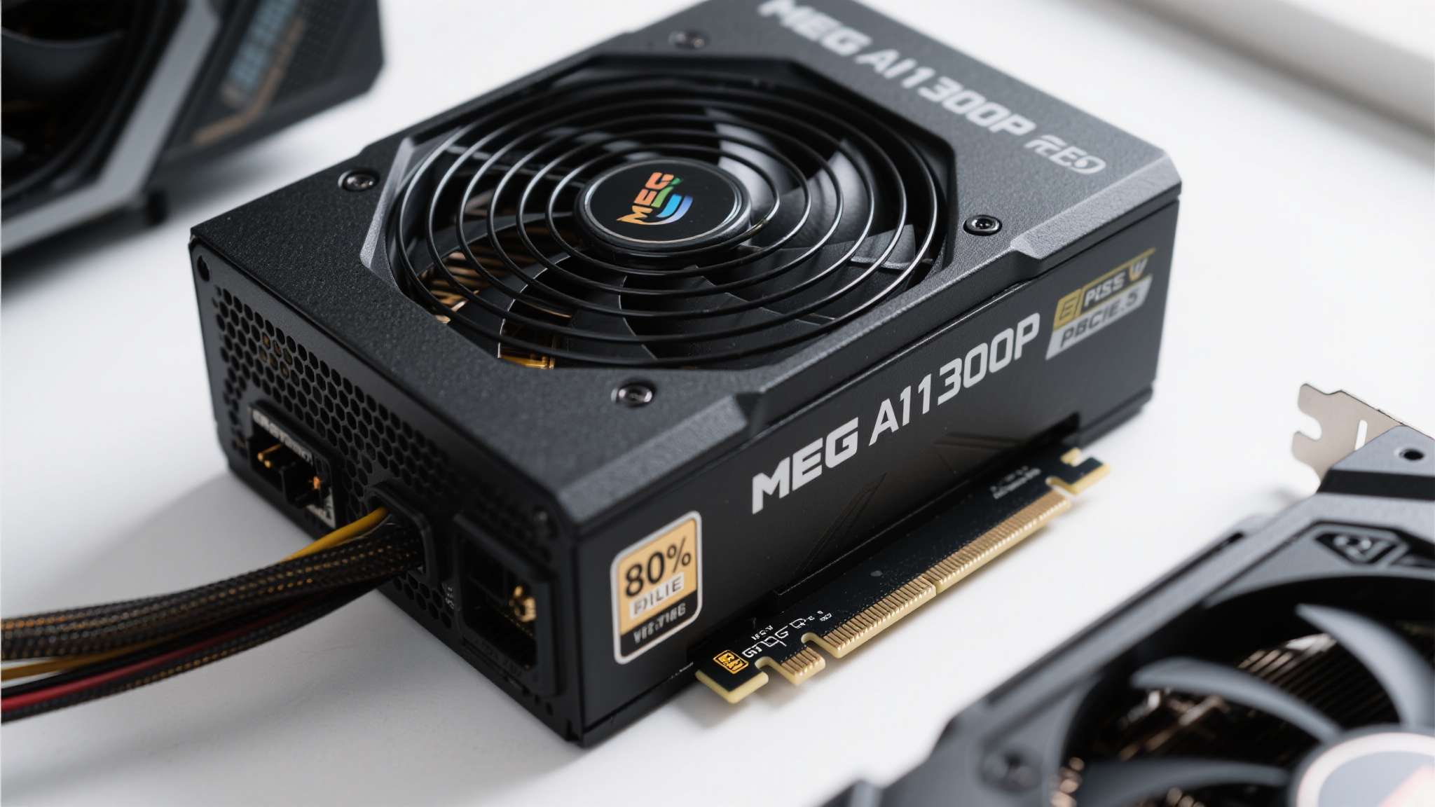 MEG&nbsp;Ai1300P&nbsp;PCIE5：额定功率1300W，80PLUS白金认证，支